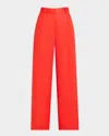 Elie Tahari The Simone Wide-leg Twill Pants In Show Stopper Red