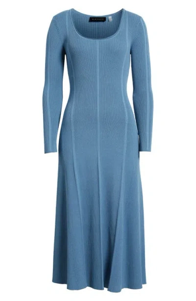 Elie Tahari The Skye Long Sleeve A-line Dress In Blue