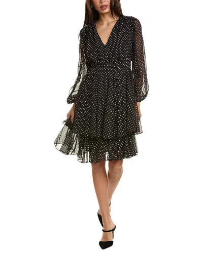 Elie Tahari Women's The Sophia Polka-dot Ruffled Minidress In Black