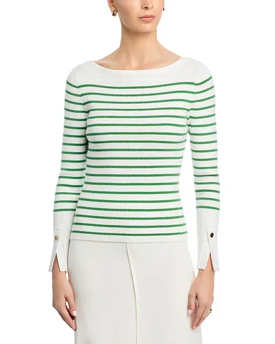 Elie Tahari The Sula Boat Neck Sweater In Green