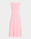 Elie Tahari The Sumner Sleeveless Belted Midi Sweater Dress In Pink Sky