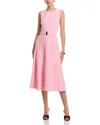 Elie Tahari The Sumner Sleeveless Belted Midi Sweater Dress In Pink Sky