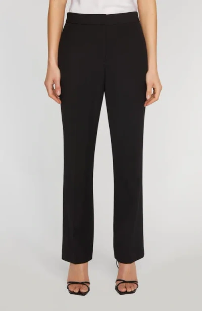 Elie Tahari The Sylvie High Waist Straight Leg Pants In Black