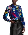Shop Elie Tahari The Tien Blouse In Daphnes Garden Print