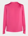 Elie Tahari The Valentine Silk Blend Blouse In Haute Pink