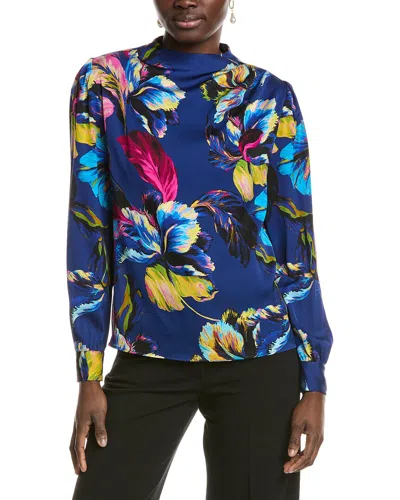 ELIE TAHARI THE TIEN SILK-BLEND BLOUSE