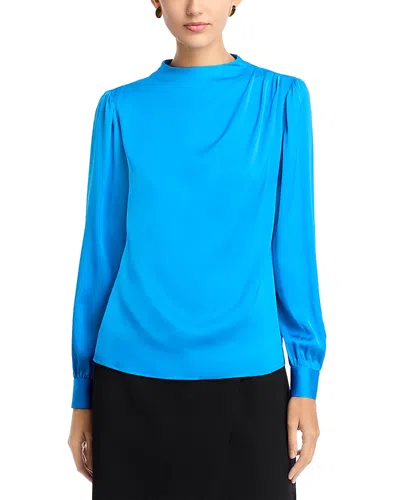 Elie Tahari The Tien Silk Blouse In Blue