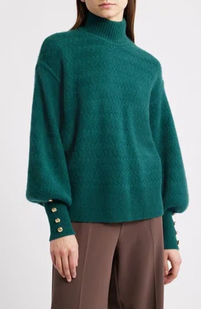 Elie Tahari The Tricia Cashmere Turtleneck Sweater In Deep Forest Green