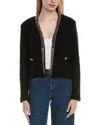 Elie Tahari The Trista Chain Wool-blend Cardigan In Black