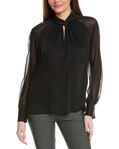 Elie Tahari The Valentine Silk-blend Blouse In Black