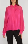 Elie Tahari The Valentine Silk Blend Blouse In Pink