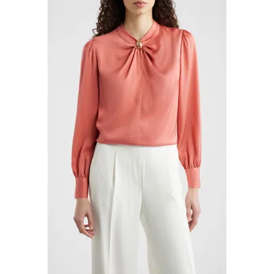 Elie Tahari The Valentine Stretch Silk Top In Pink