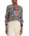 Elie Tahari The Valerie Stretch Silk Top In Valencia Print