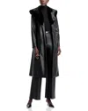 Elie Tahari The Veda Faux Leather Jacket With Removable Faux Fur Collar In Black