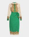 Elie Tahari The Vero Paisley-print Faux Wrap Midi Dress In Jewel Paisley Print