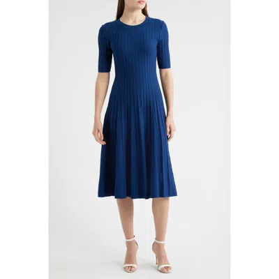 Elie Tahari The Wanda Fit & Flare Sweater Dress
