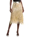 Elie Tahari The Zoey Sequin Tassel Midi Skirt In Gold Sequins