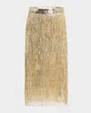 Elie Tahari The Zoey Sequin Tassel Midi Skirt In Gold