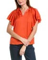 Shop Elie Tahari Tie Silk-blend Shirt In Multi
