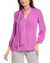 Elie Tahari Tie Silk Shirt In Red