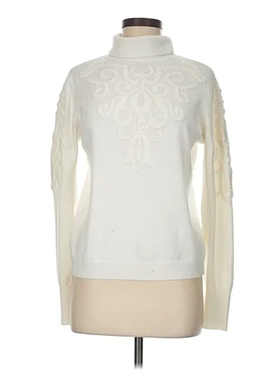 Pre-owned Elie Tahari Turtleneck Sweater In Ivory