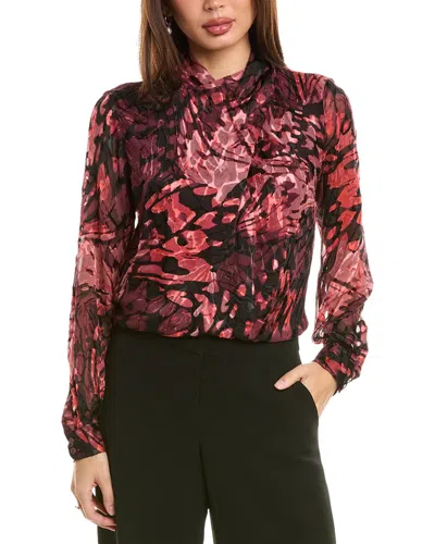 ELIE TAHARI ELIE TAHARI TWIST NECK SILK-BLEND BLOUSE