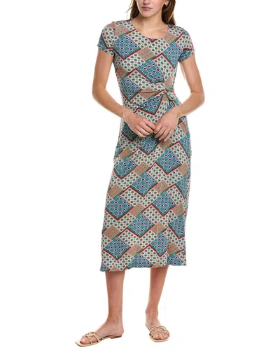 Elie Tahari Twisted Front Midi Dress In Blue