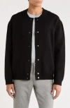 Elie Tahari Varsity Sweater Jacket In Black