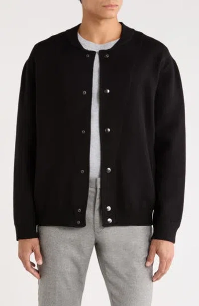 Elie Tahari Varsity Sweater Jacket In Black