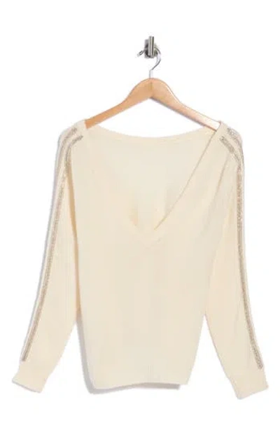 Elie Tahari V-back Wool & Cashmere Sweater In Gold