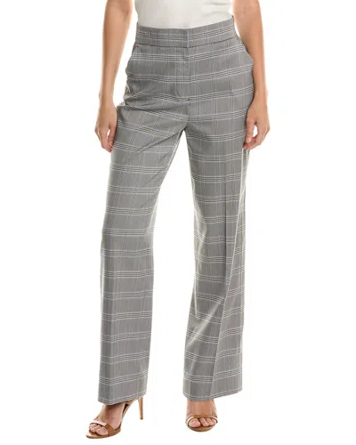 Elie Tahari The Kensington Plaid Pants In Silver