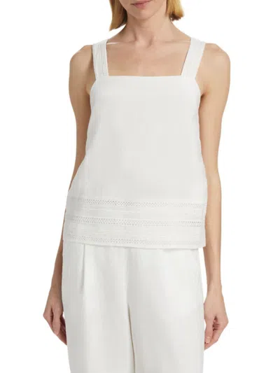 Elie Tahari Women's Adelle Linen Tank Top In White