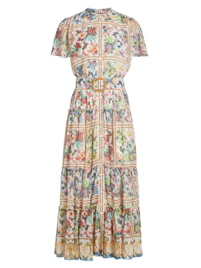 Elie Tahari Women's Aimee Summer Palace Print Midi Dress