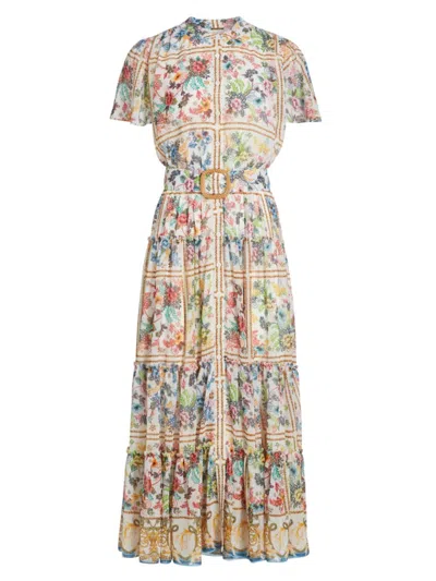 Elie Tahari Women's Aimee Summer Palace Print Midi Dress | ModeSens