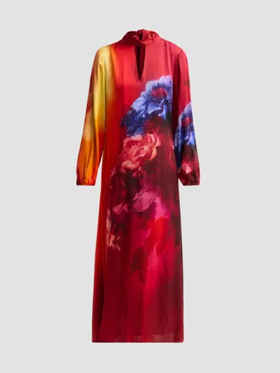 Elie Tahari Alana Floral Silk-blend Maxi Dress In Multi