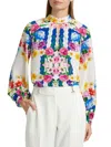 Elie Tahari Women's Arminta Scallop Floral Print Blouse In White