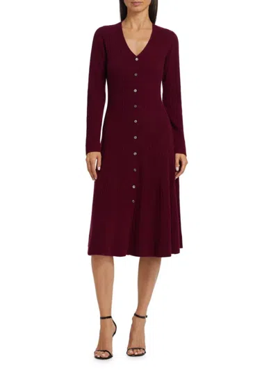 Elie Tahari Women's Ashley Cashmere V-neck Sweaterdress In Red
