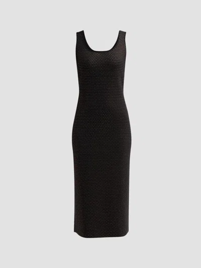 Elie Tahari Blakely Embellished Sweater Midi Dress In Black