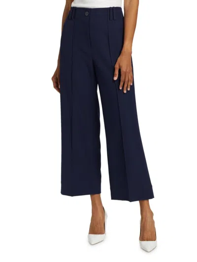 Elie Tahari Women's Brigid Pintuck Culotte Pants In Blue