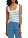 Elie Tahari Women's Ellie Squareneck Striped Knit Tank In White