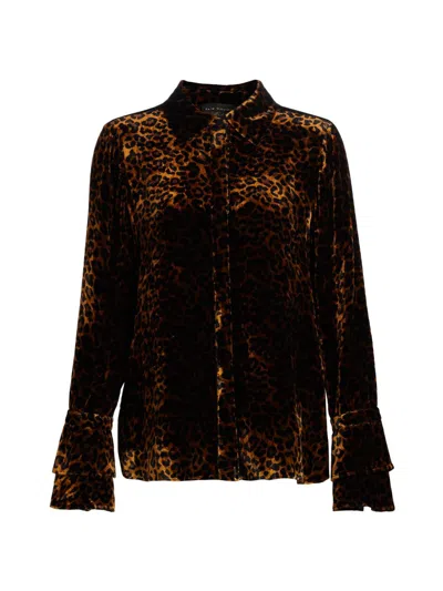Elie Tahari Women's Heritage The Fiora Leopard Top In Animal Print