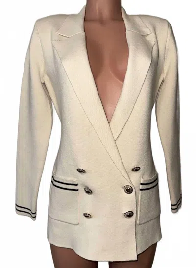 Elie Tahari Women's Knit Blazer In Multicolor In White