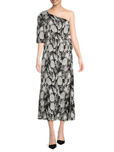 Elie Tahari Women's Pineapple Midi Dress In White Black