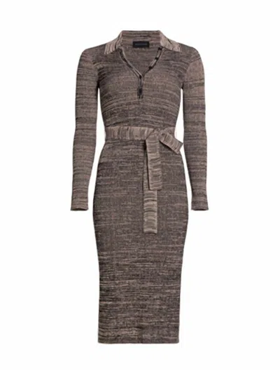 Elie Tahari Women's Polo Stretch Knit Midi Dress In Grey In Brown