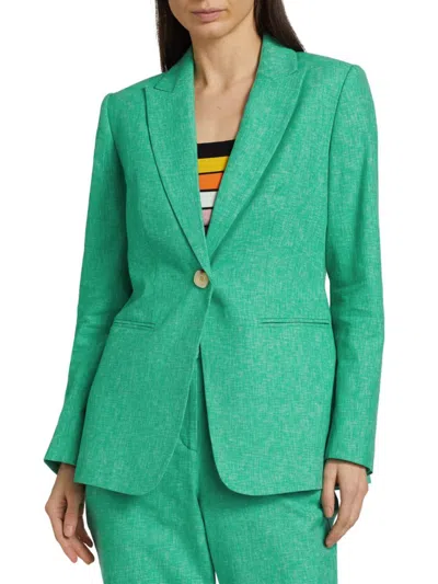 Elie Tahari Women's Romina Cotton-blend Blazer In Neptune Green