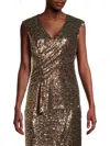 Elie Tahari Sequin V-neck Top In Bronze