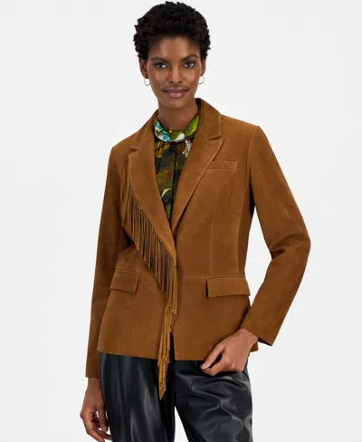 Elie Tahari Women's The Adeline Suede Tassel-detail Jacket In Brown