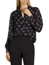 Elie Tahari The Akari Silk-blend Blouse In Black