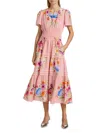 Elie Tahari Women's The Alisha Linen Midi-dress In Pink
