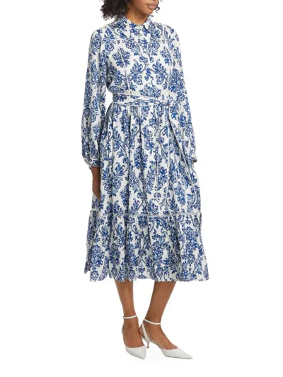 Elie Tahari Women's The Beckett Floral Shirtdress In Porcelain Paisley